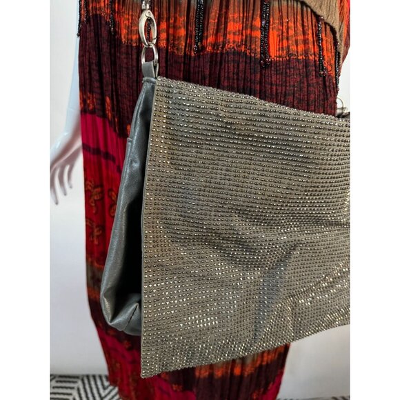 Forever 21 Gray Vegan Leather & Rhinestone Crossbody Bag With Zebra Lining Blemi - Picture 7 of 16